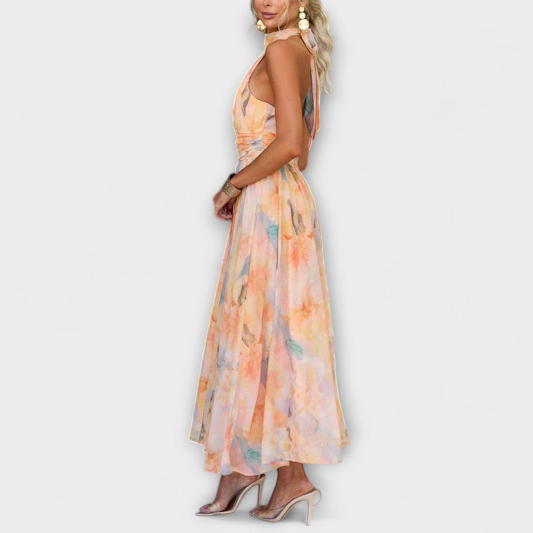 Robe longue aquarelle