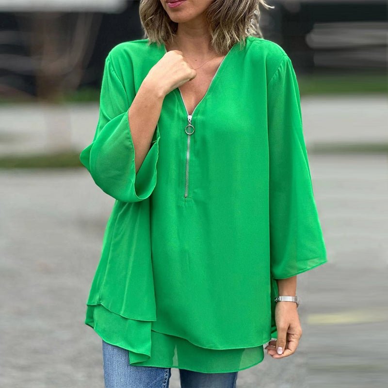Lorelai | Blouse zippée en mousseline
