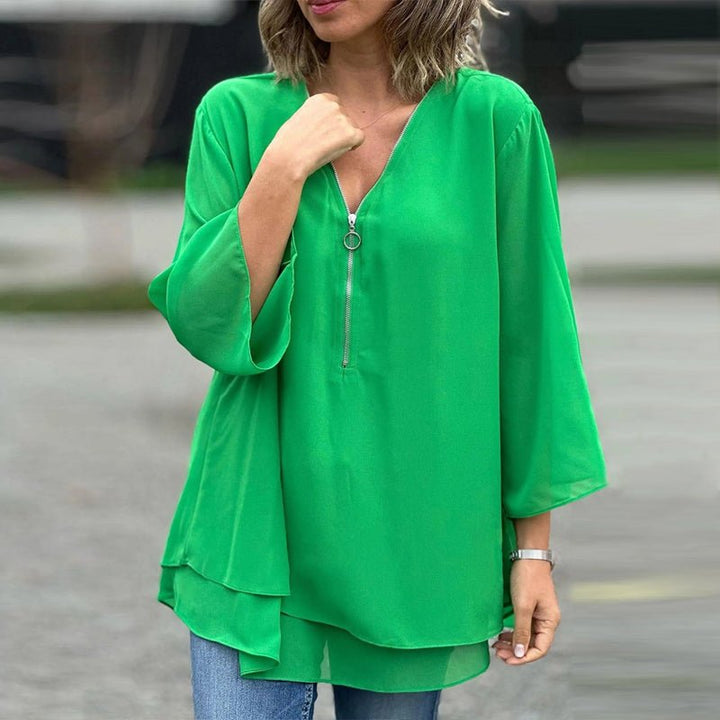 Lorelai | Blouse zippée en mousseline
