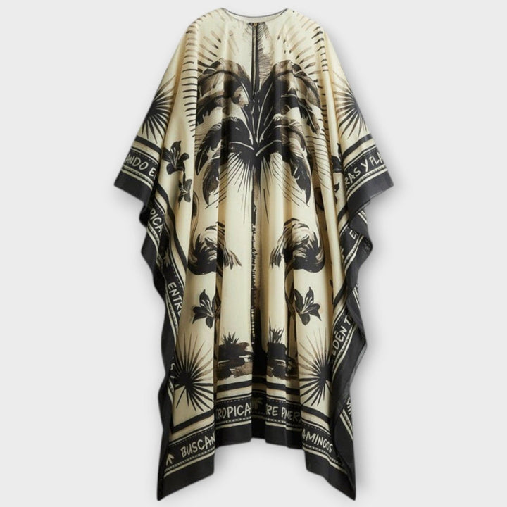 Melissa - Robe longue kaftan à imprimé flamant rose Grande taille