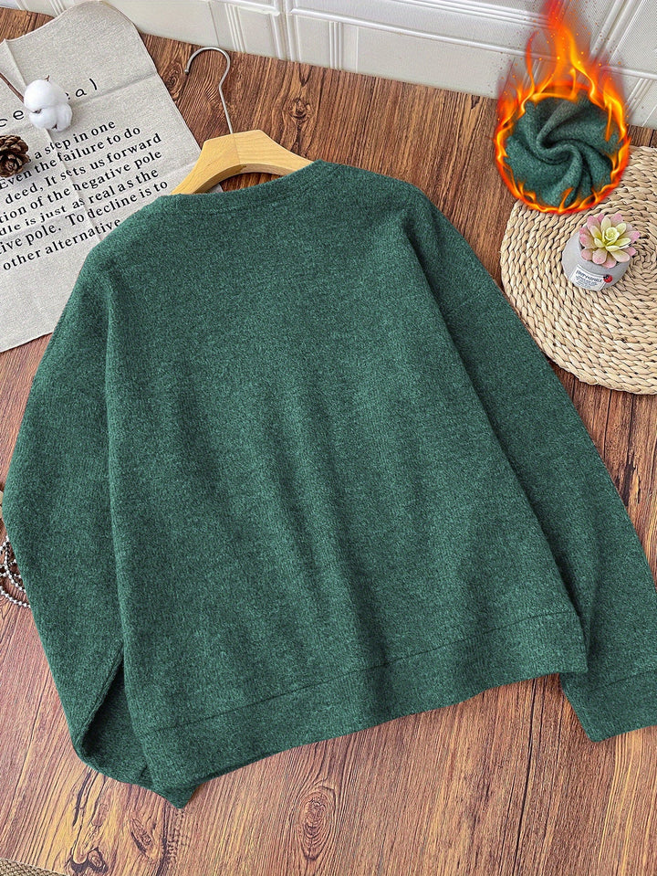 Comfortable Gingerbread Print Christmas Tacky Sweater for Women with Crew Neck Long Sleeve Sequin Graphic Pullover Style