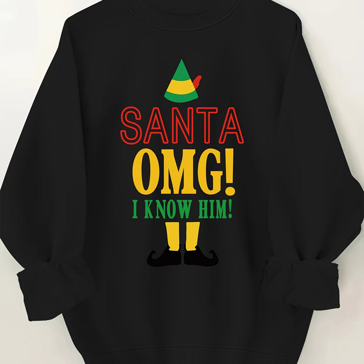 Comfortable Graphic Christmas Tacky Sweater for Women with Crew Neck Long Sleeve Oversized Pullover Style