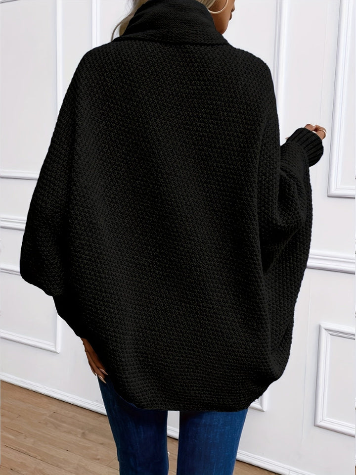 Comfortable Waterfall Knit Cardigan for Women with Shawl Collar Dolman Sleeve Oversized Relaxed Style