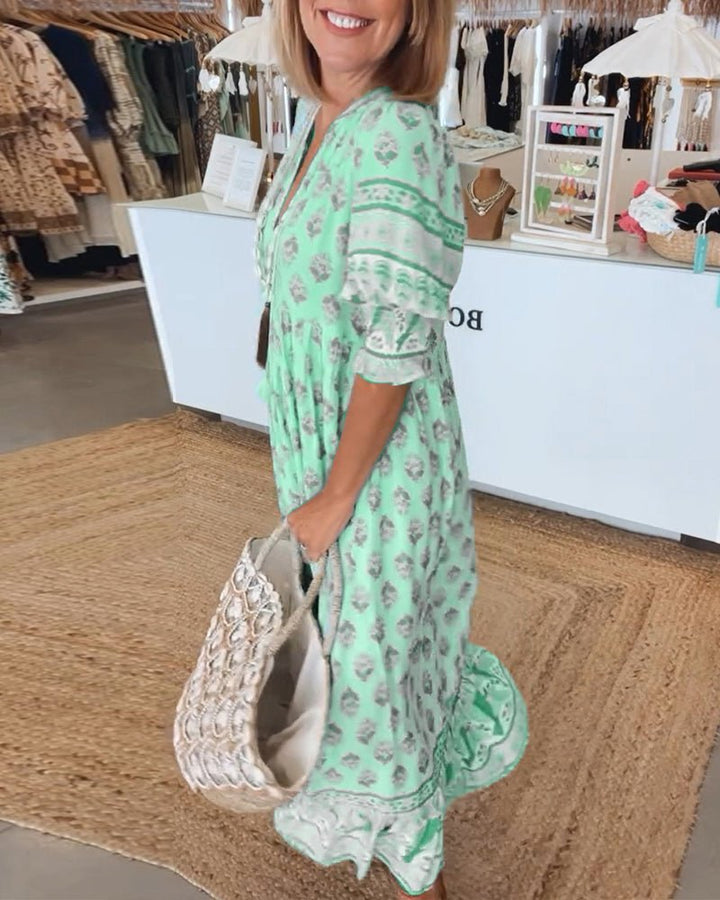 Mana | Abito floreale chic con scollo a V