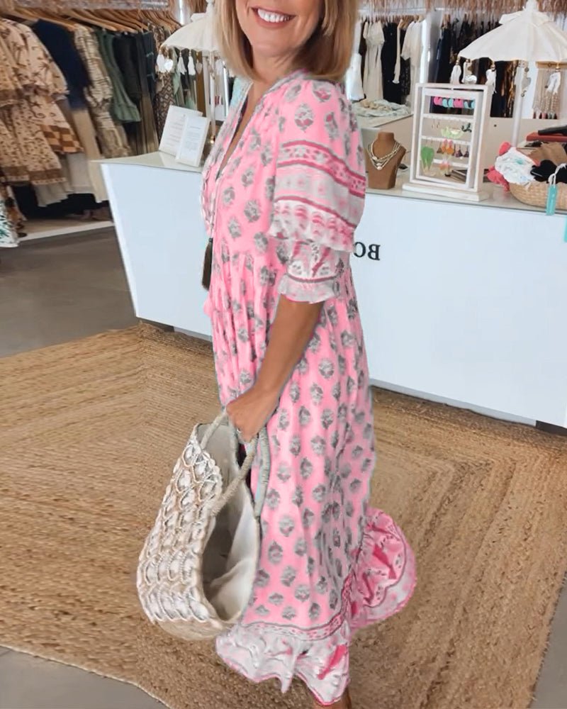 Mana | Abito floreale chic con scollo a V