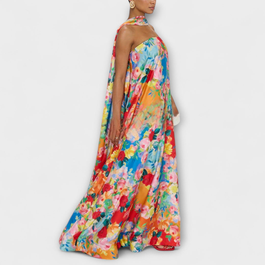 Harlow - Abito lungo floreale con spalle scoperte