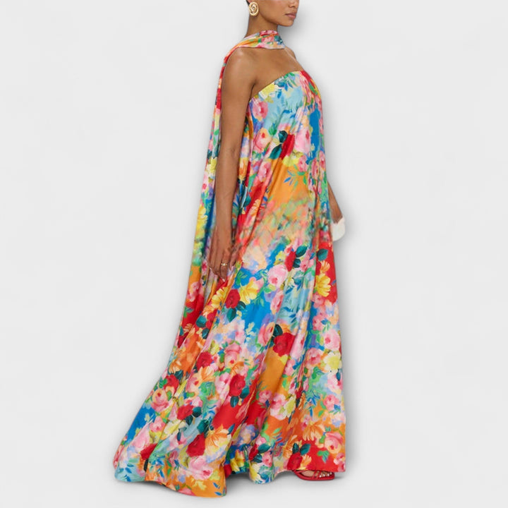 Harlow - Abito lungo floreale con spalle scoperte