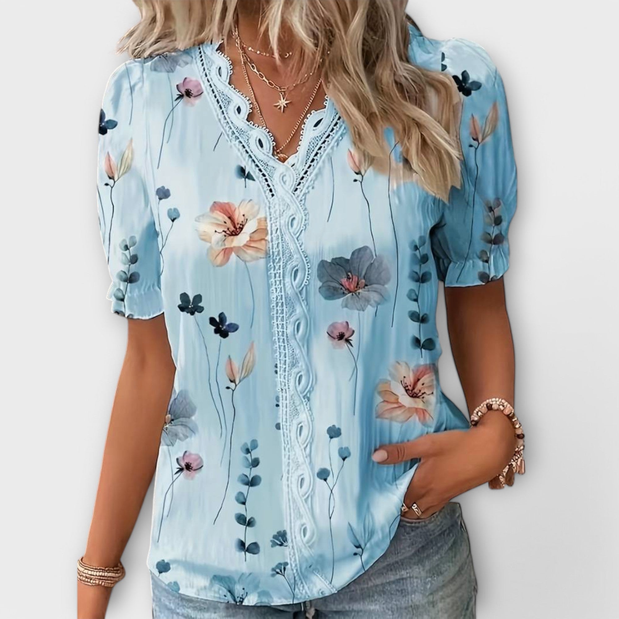 Emily - Fashion blouse with V-neckline – The Harrington Sisters