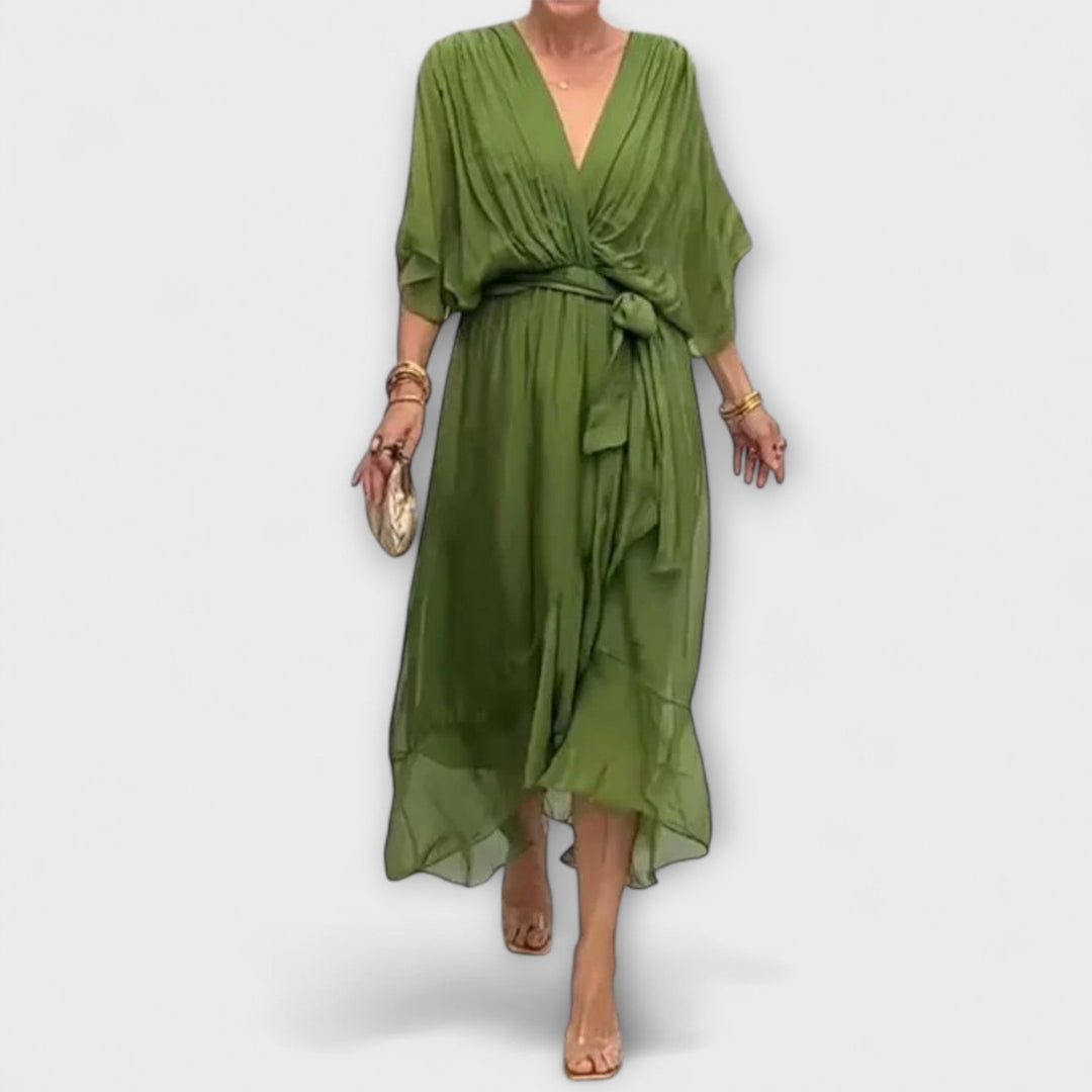 Amoura — Vestito in Chiffon con Scollo a V