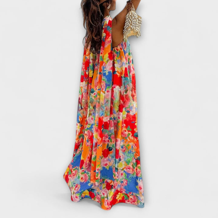 Harlow - Abito lungo floreale con spalle scoperte
