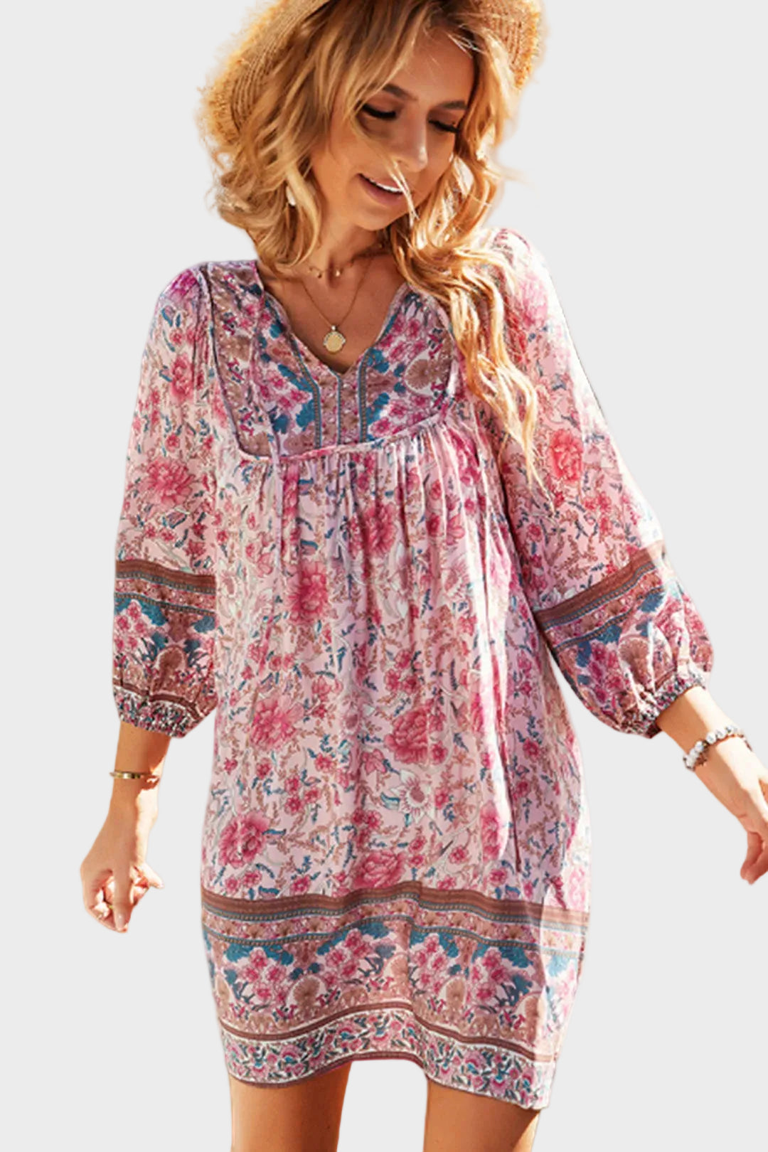 Robe Tunique Mini Bohème, Karlie Rose Vintage