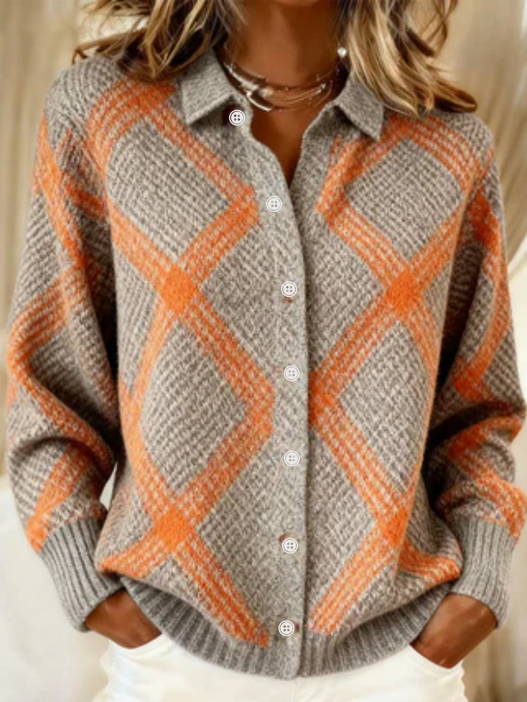 Christina™ – Camicia a quadri in materiale morbido e caldo, tipo felpa