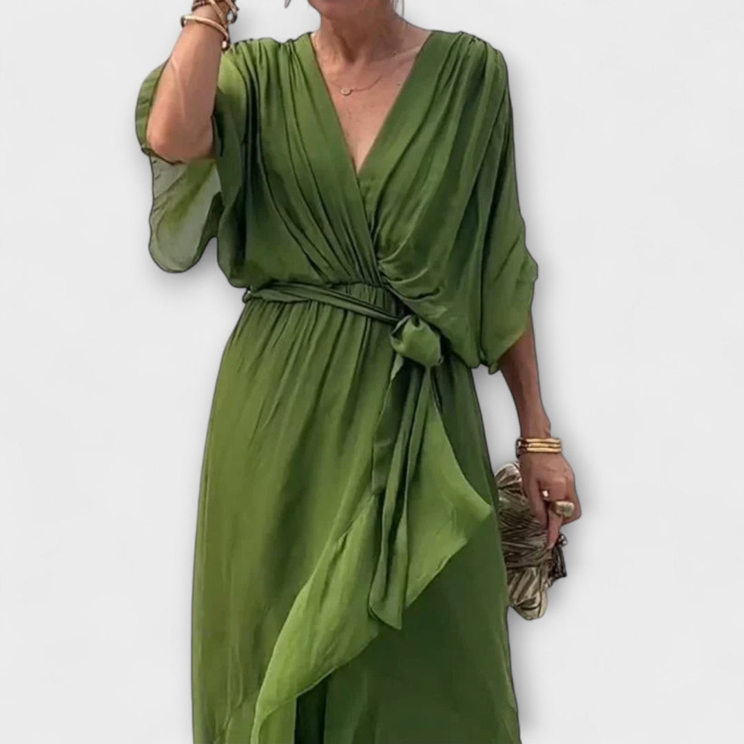 Amoura — Vestito in Chiffon con Scollo a V