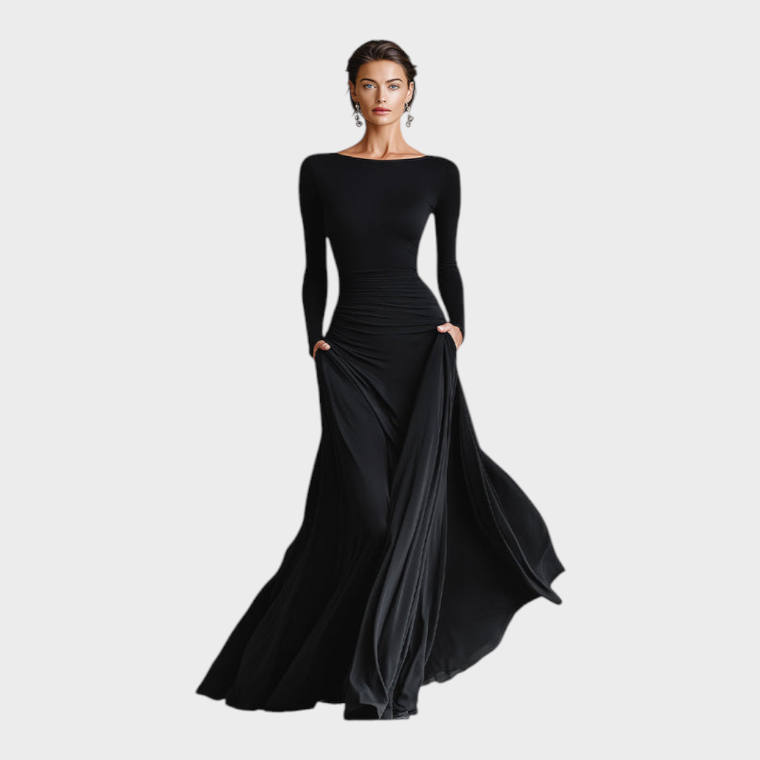Mikayla | Abito Lungo Elegante con Pieghe Fluide