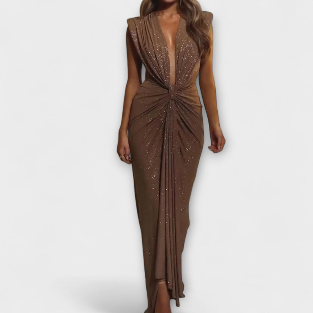 Thea - Maxi Abito con Scollo a V Profondo