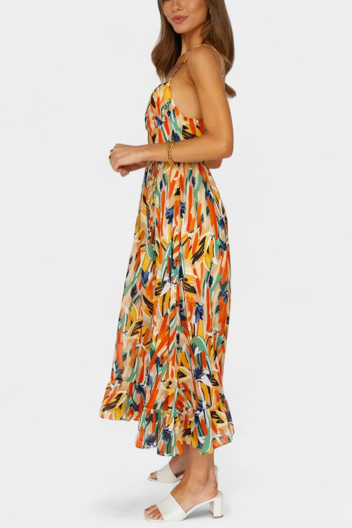 Robe midi Fiona à motif vif