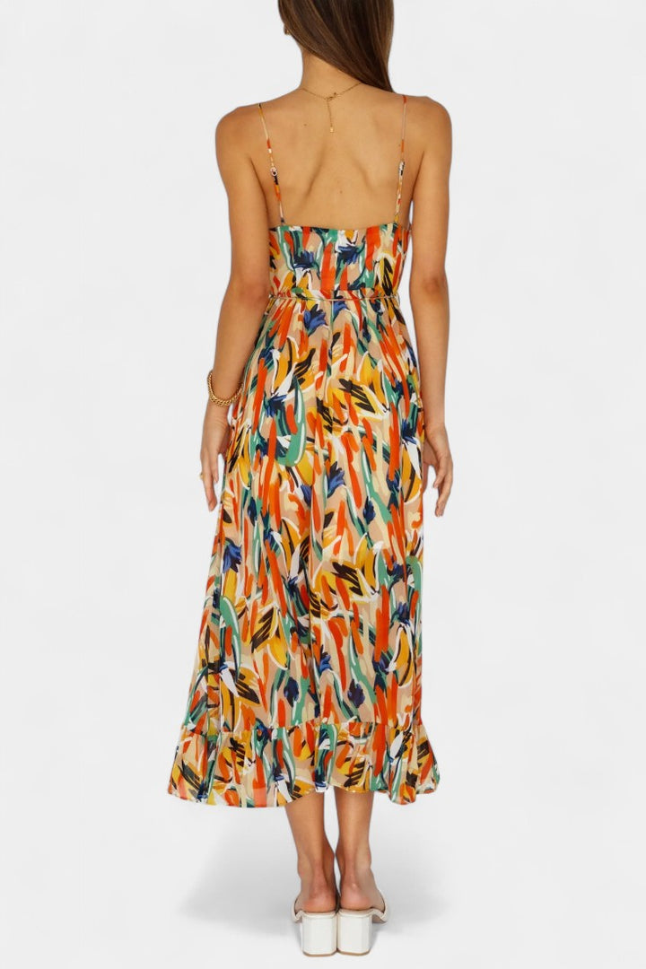 Robe midi Fiona à motif vif
