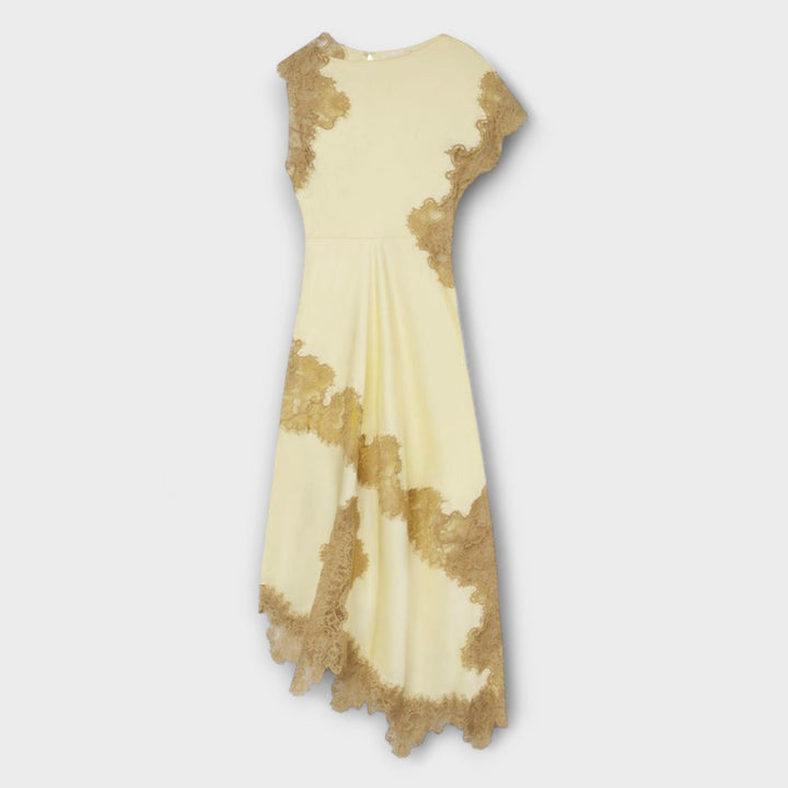Margaret - Robe longue avec des accents de satin et de dentelle