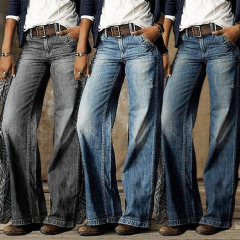 Lina - Jeans a Gamba Larga Stile Retrò