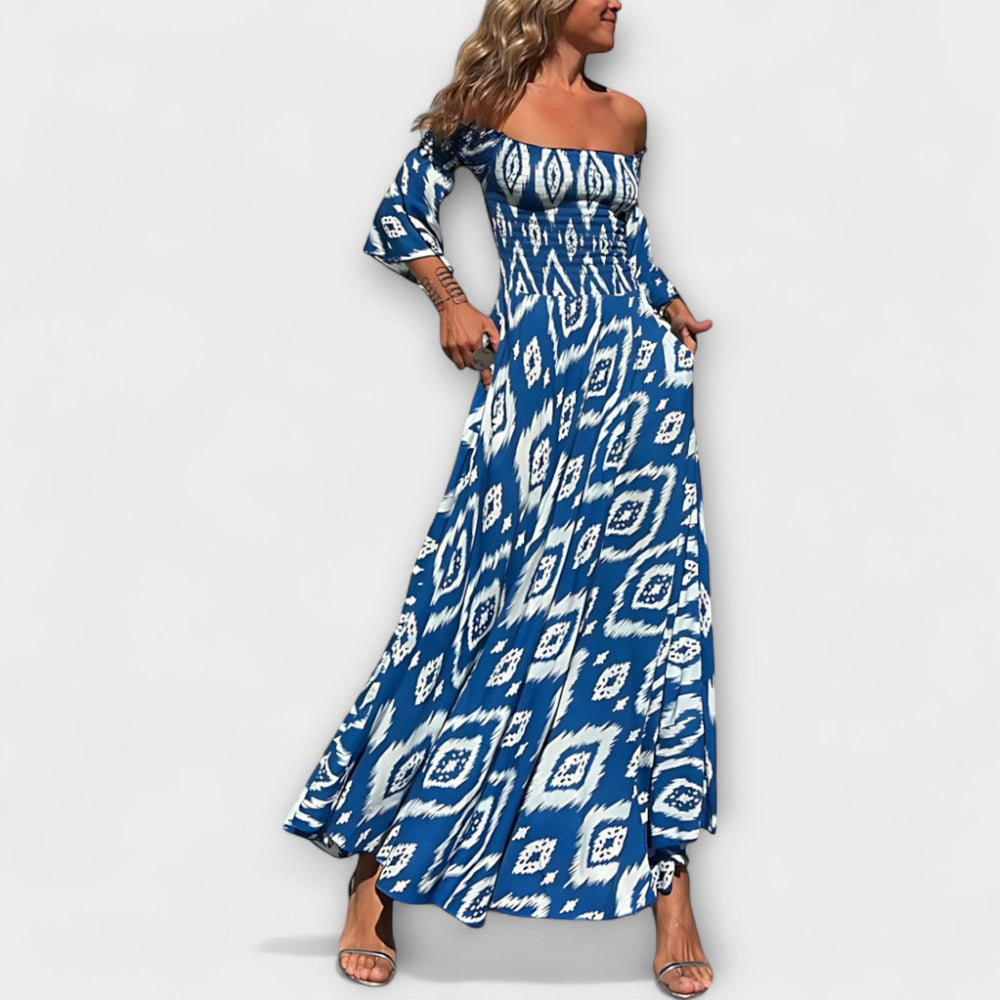 bella off shoulder dress Bella Off-Shoulder Maxi Dress Green