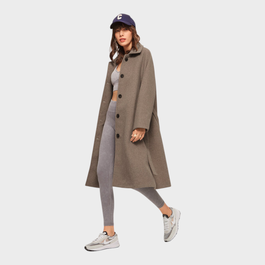 Angelique | Cappotto lungo spazzolato oversize con cintura
