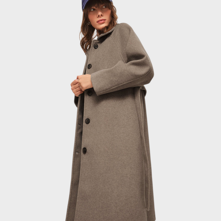 Angelique | Cappotto lungo spazzolato oversize con cintura