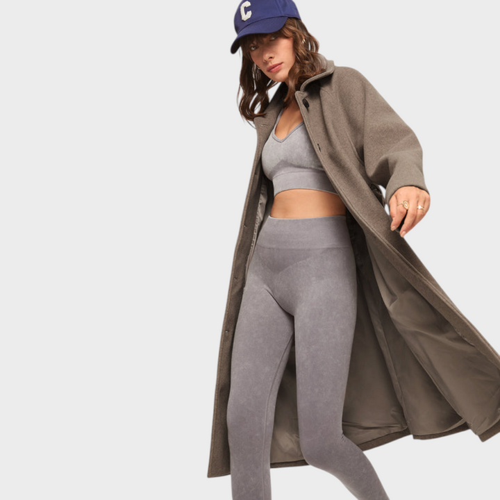 Angelique | Cappotto lungo spazzolato oversize con cintura