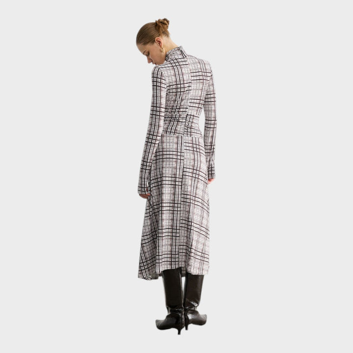 Hristina | Confirmed Long Sleeve Maxi Dress with High Neck