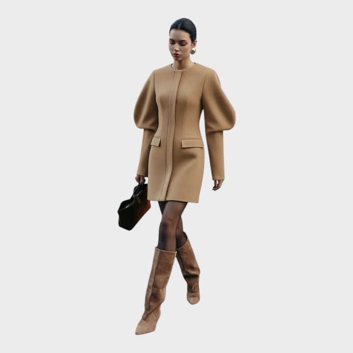 Dessa | Robe courte en tissu léger avec manches bouffantes