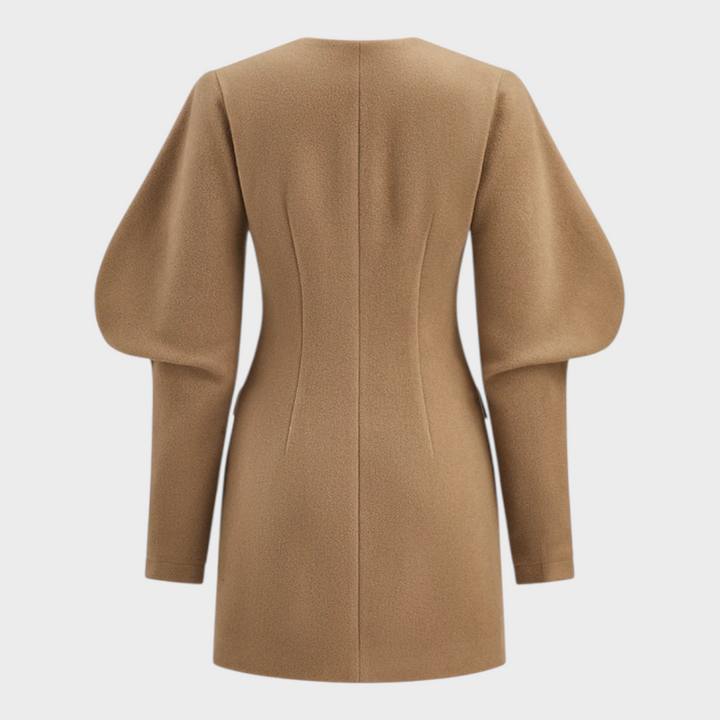 Dessa | Robe courte en tissu léger avec manches bouffantes