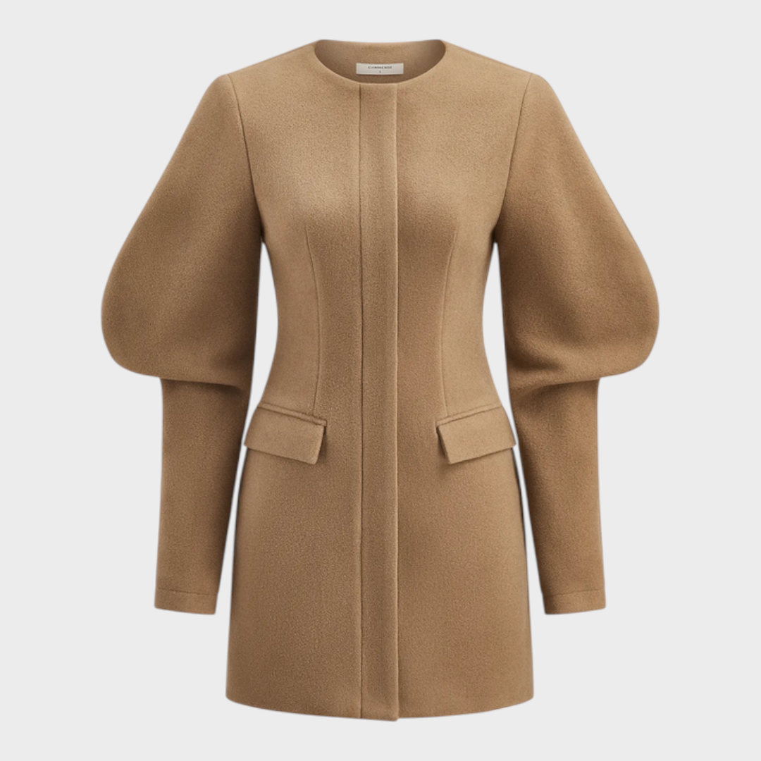 Dessa | Robe courte en tissu léger avec manches bouffantes