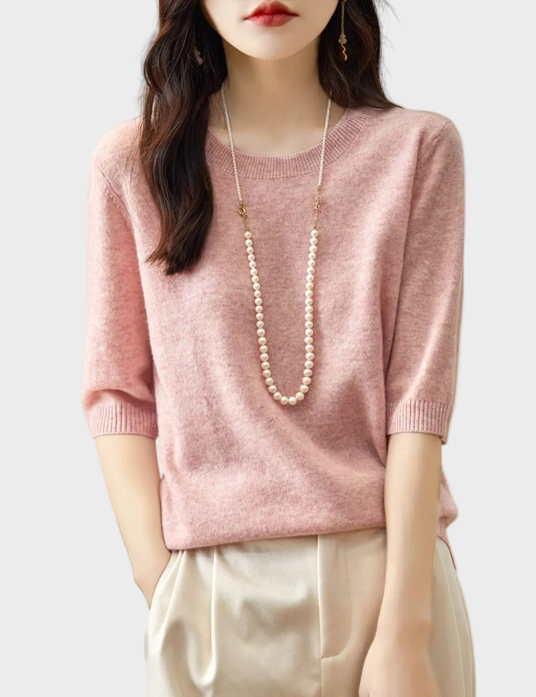 Eureka | 100% Merino Wool Crewneck Half Sleeve Sweater