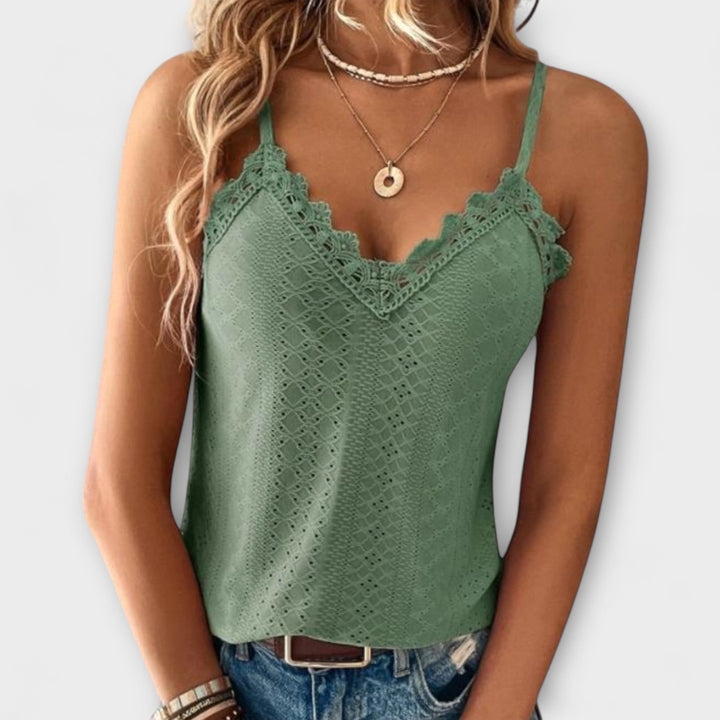 Top da donna estivo elegante con scollo a V
