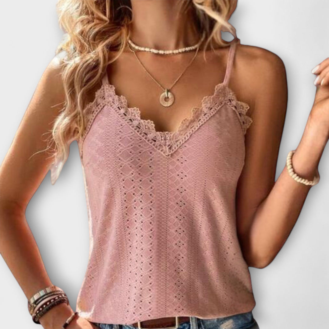Top da donna estivo elegante con scollo a V