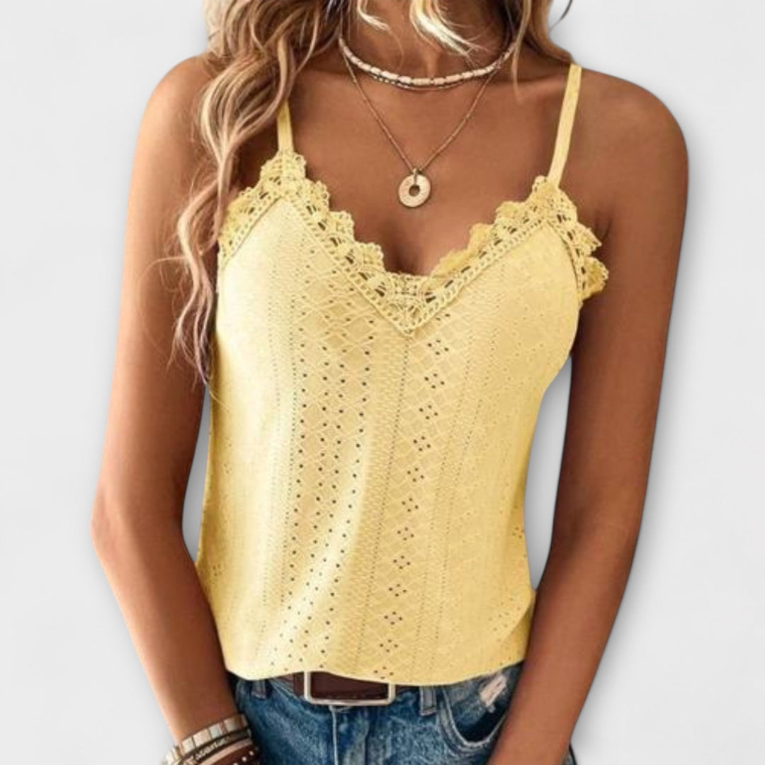 Top da donna estivo elegante con scollo a V