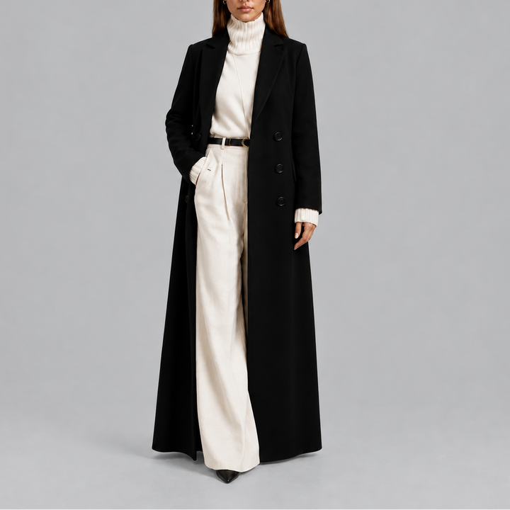 Women's Longline Double-Breasted Overcoat