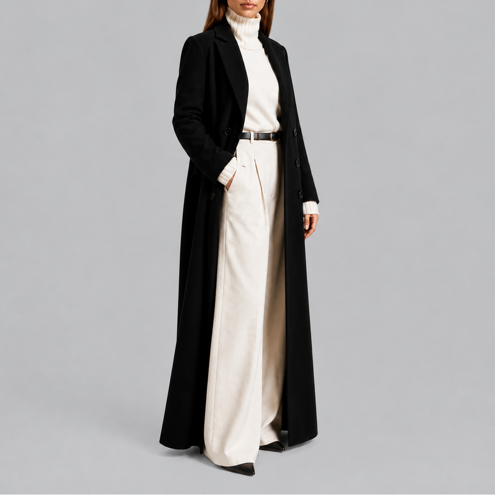 Women's Longline Double-Breasted Overcoat