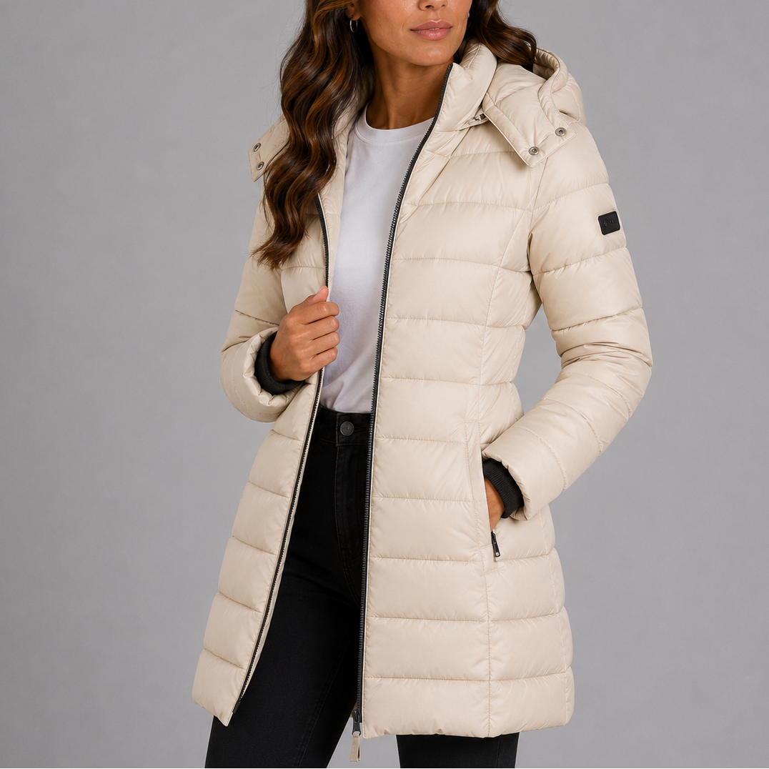 Women's Long Hooded Puffer Jacket, Insulated Winter Coat