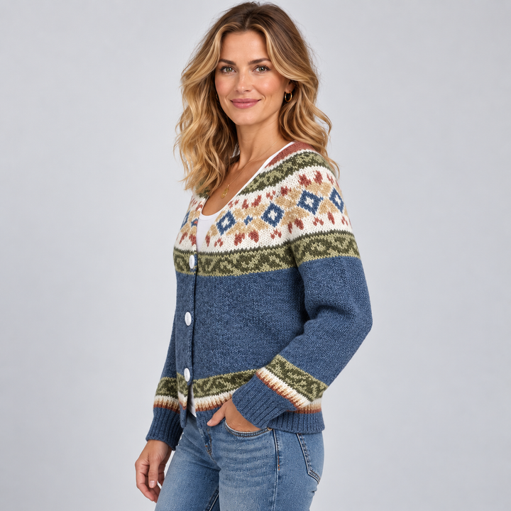 Women's Fair Isle Cardigan with Button Front