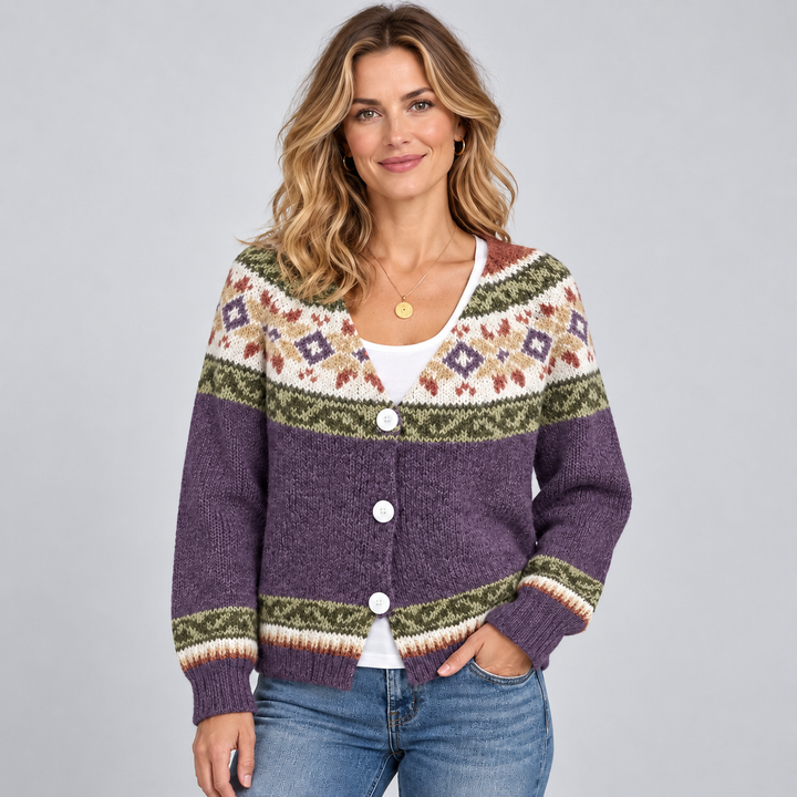 Women's Fair Isle Cardigan with Button Front