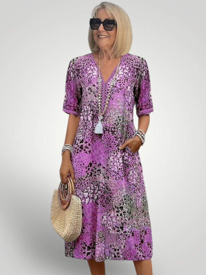 Hillary | Vestito vivace a mezza lunghezza