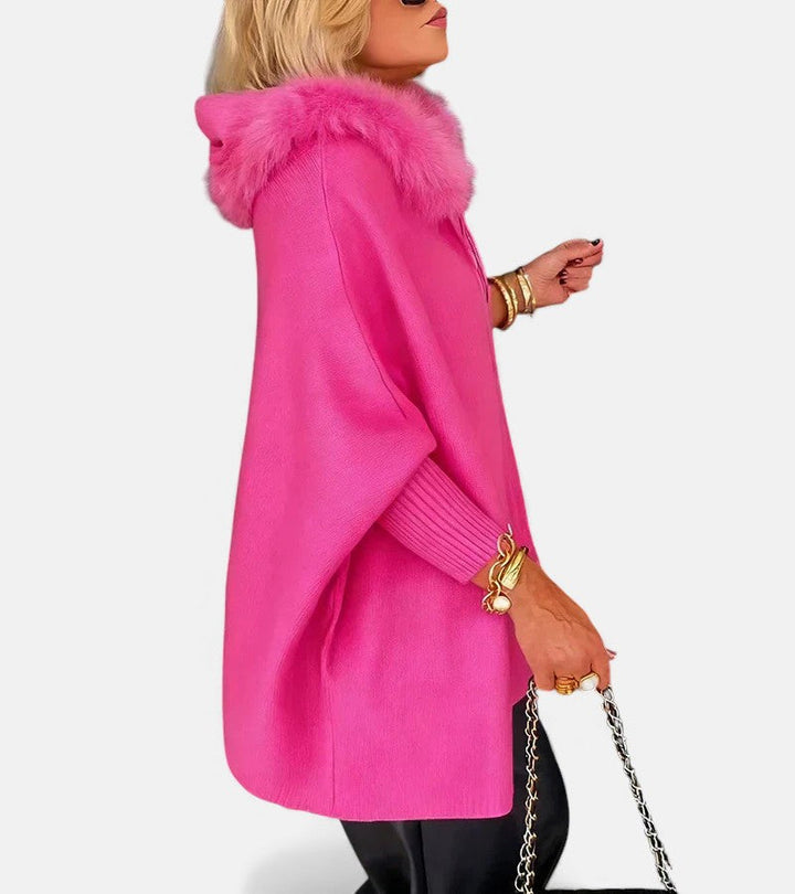 Minerva – Manteau décontracté à capuche avec col en fourrure