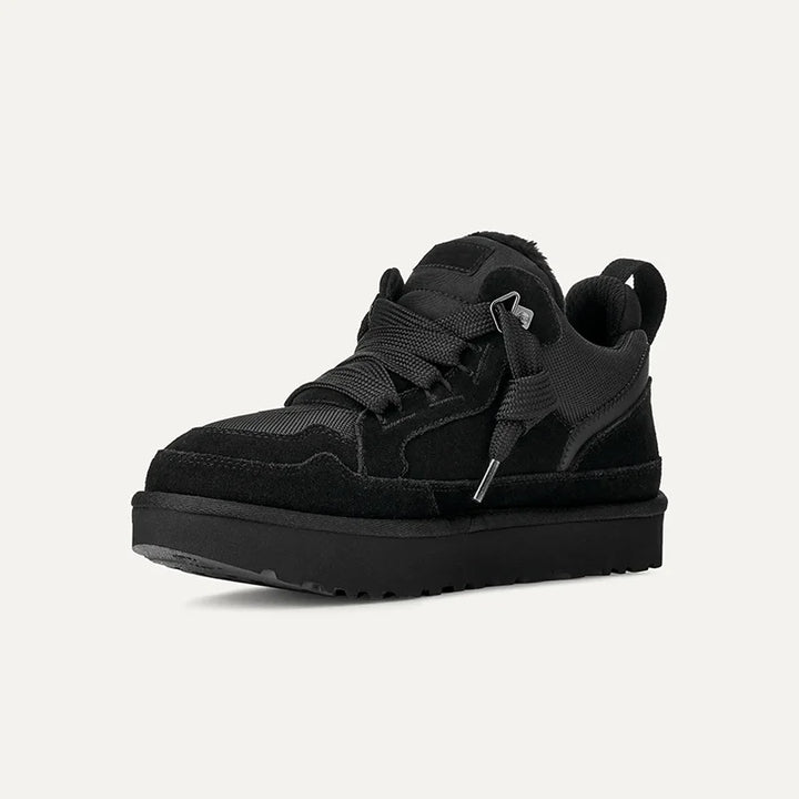 Fleece-Lined Suede Platform Sneakers for Winter