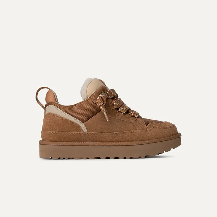Fleece-Lined Suede Platform Sneakers for Winter