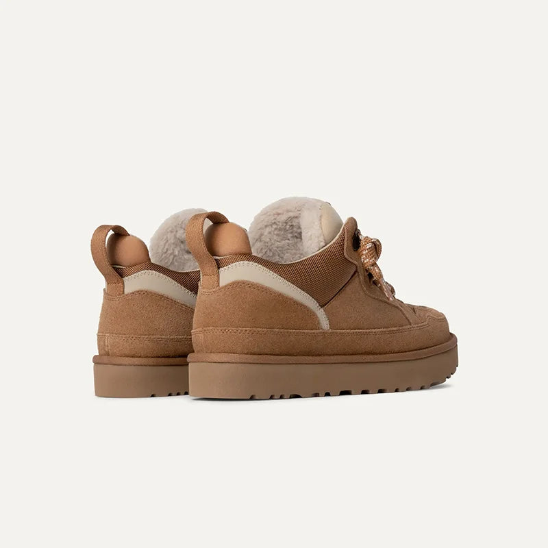 Fleece-Lined Suede Platform Sneakers for Winter