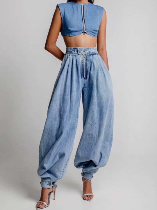 Una | Jeans a palloncino a vita alta