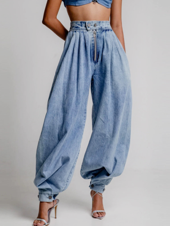 Una | Jeans a palloncino a vita alta