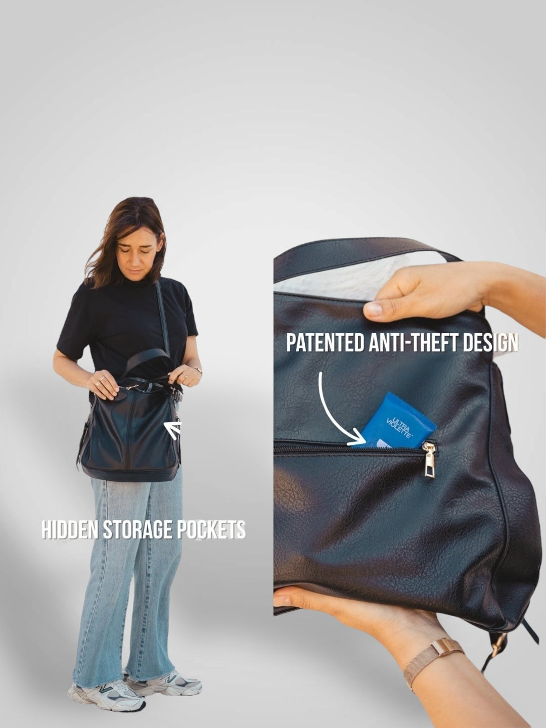 Souf | Borsa Hobo Antifurto in Pelle di Lusso