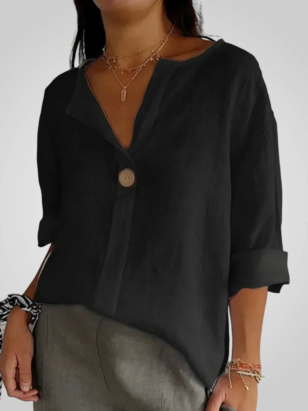 Sabrine | Blusa Comoda con Scollo a V
