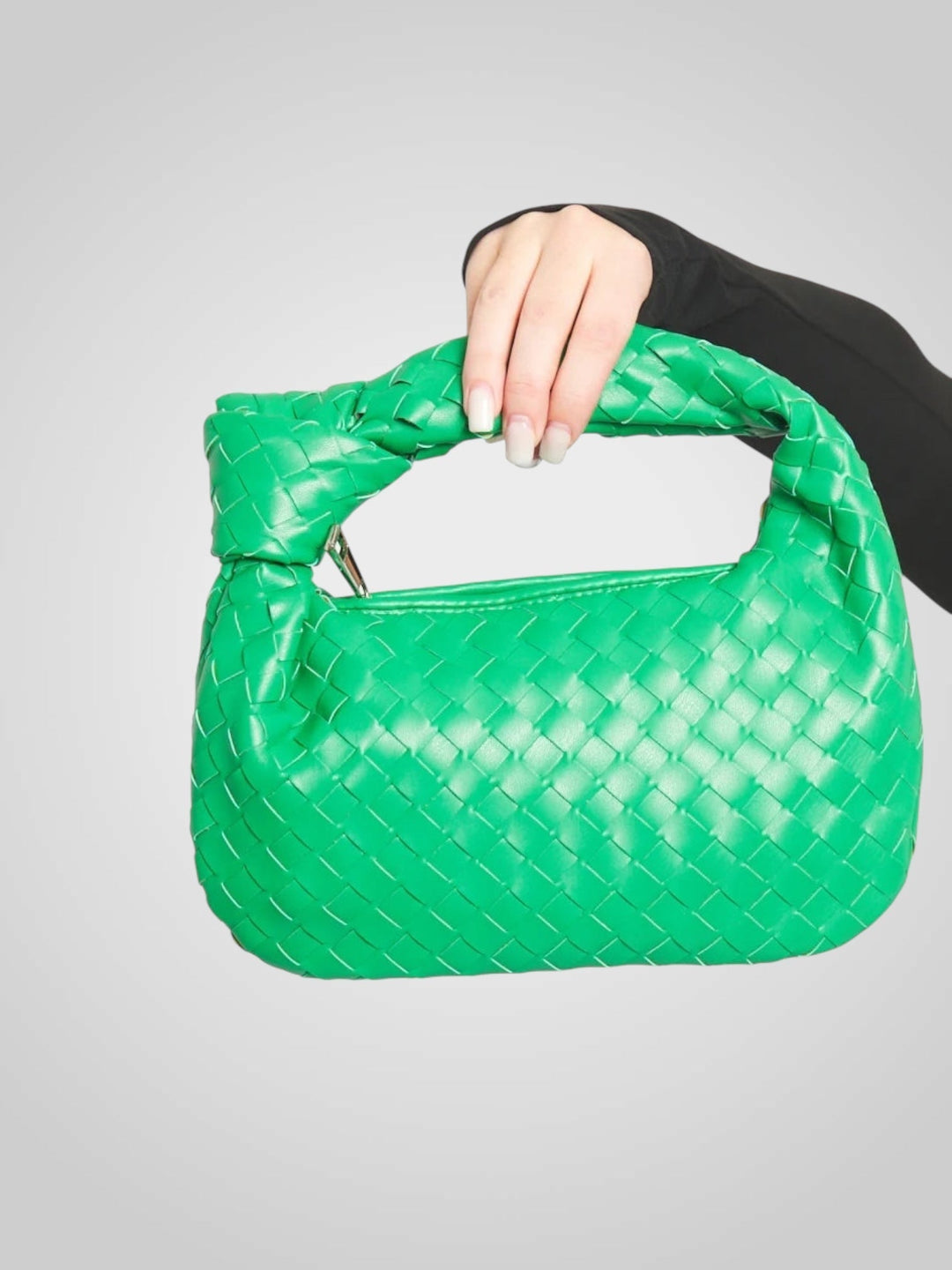 Aura | Mini Borsa con Manico a Nodo Intrecciato in Ecopelle Color Vino